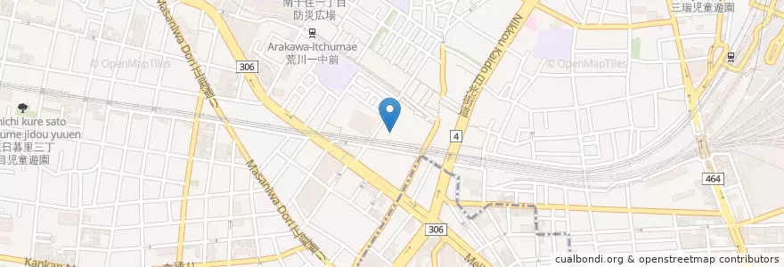 Mapa de ubicacion de 南千住第三幼稚園 en اليابان, 東京都.
