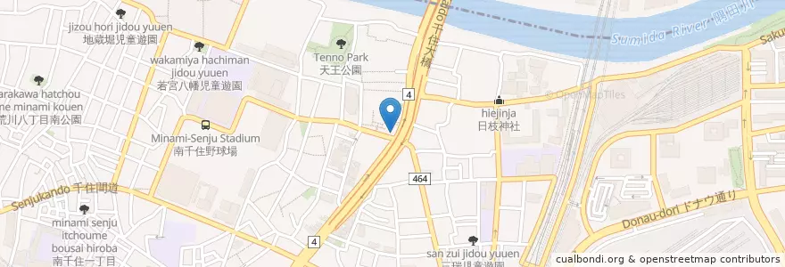 Mapa de ubicacion de 南千住警察署天王前交番 en Jepun, 東京都.