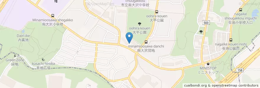 Mapa de ubicacion de 南多摩幼稚園 en Jepun, 東京都, 町田市, 八王子市.