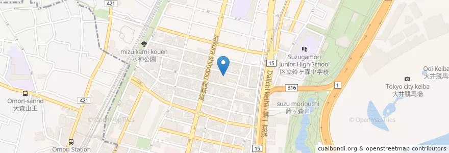 Mapa de ubicacion de 南大井保育園 en Japan, Tokyo.