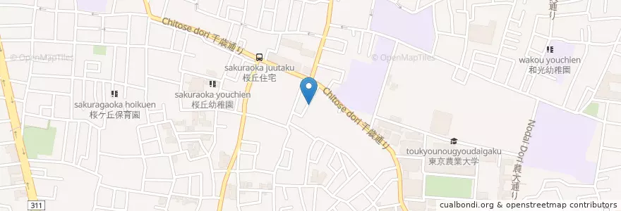 Mapa de ubicacion de 南桜丘保育園 en Japão, Tóquio, 世田谷区.