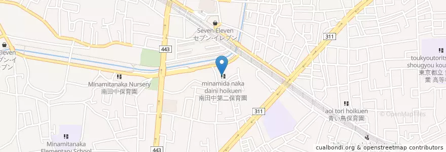Mapa de ubicacion de 南田中第二保育園 en Jepun, 東京都, 練馬区.