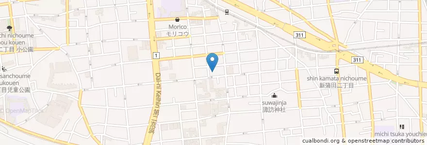Mapa de ubicacion de 南蒲幼稚園 en 日本, 東京都, 大田区.