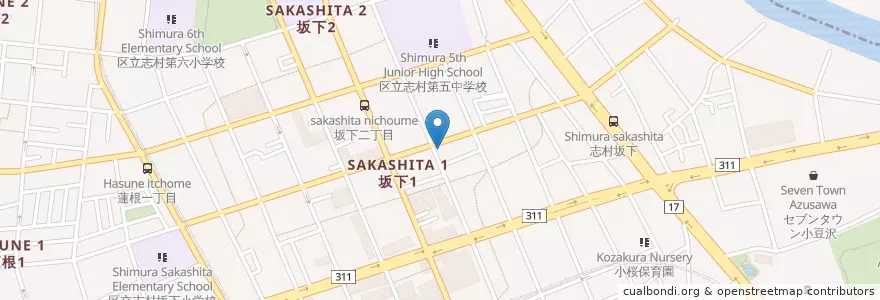 Mapa de ubicacion de 友和保育園 en Jepun, 東京都, 板橋区.