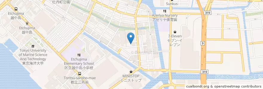 Mapa de ubicacion de 古石場保育園 en ژاپن, 東京都, 江東区.