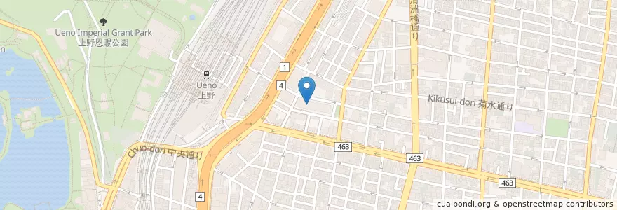 Mapa de ubicacion de 台東区役所 en Japão, Tóquio, 台東区.