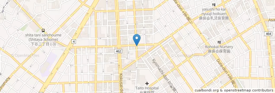 Mapa de ubicacion de 台東竜泉郵便局 en Giappone, Tokyo, 台東区.