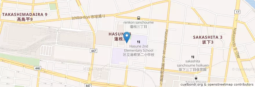 Mapa de ubicacion de 同援みどり保育園 en Japan, 東京都, 板橋区.