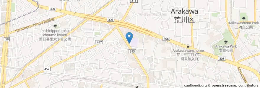 Mapa de ubicacion de 荒川名倉整形 en Japon, Tokyo.