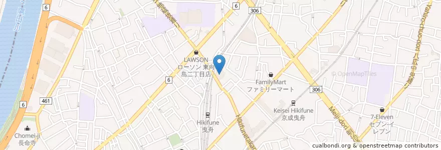 Mapa de ubicacion de 向島郵便局 en Japonya, 東京都, 墨田区.