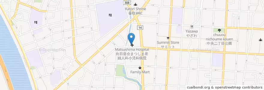 Mapa de ubicacion de 向日葵会まつしま産婦人科小児科病院 en 일본, 도쿄도, 江戸川区.