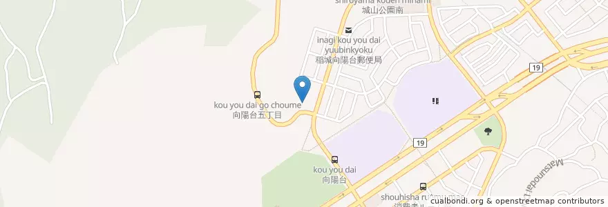 Mapa de ubicacion de 向陽台保育園 en Япония, Токио, Инаги.