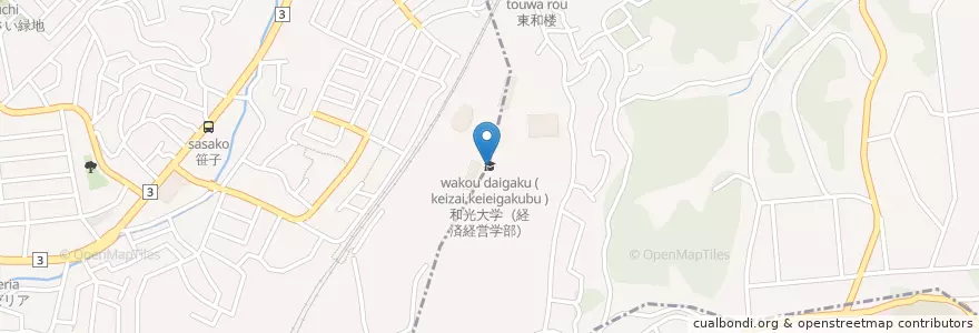 Mapa de ubicacion de 和光大学（人間関係学部） en Япония, Токио, Матида.