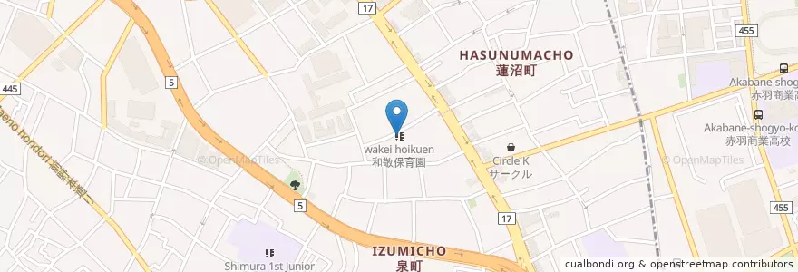 Mapa de ubicacion de 和敬保育園 en Япония, Токио, Итабаси.