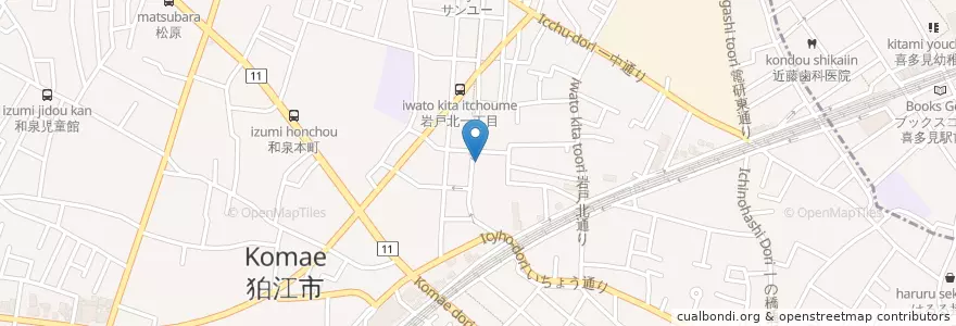 Mapa de ubicacion de 和泉保育園 en Japan, 東京都, 狛江市.