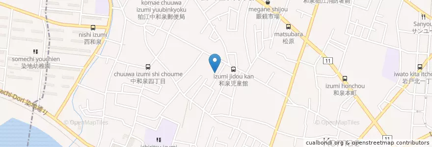 Mapa de ubicacion de 和泉児童館 en Japan, 東京都, 狛江市.