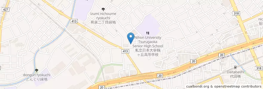 Mapa de ubicacion de 和泉町幼稚園 en Japan, 東京都, 杉並区.