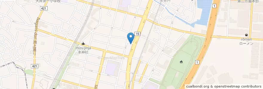 Mapa de ubicacion de 品川南大井郵便局 en Japan, Tokyo, Shinagawa.