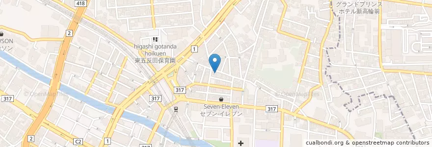 Mapa de ubicacion de 品川東五反田郵便局 en 日本, 東京都, 品川区.