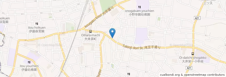 Mapa de ubicacion de 品川西大井二郵便局 en Japan, 東京都, 品川区.