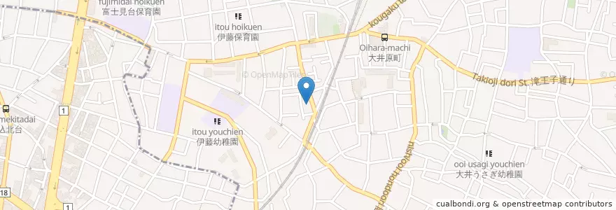 Mapa de ubicacion de 品川西大井五郵便局 en ژاپن, 東京都.