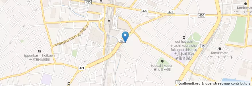 Mapa de ubicacion de 品川郵便局 en Japonya, 東京都, 品川区.