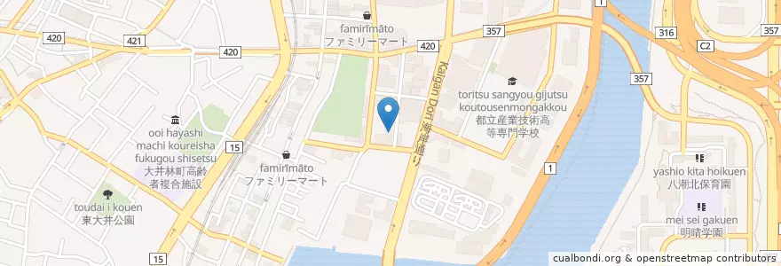 Mapa de ubicacion de 品川鮫洲郵便局 en Japan, 東京都, 品川区.