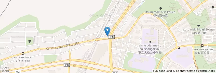Mapa de ubicacion de 唐木田駅前郵便局 en Japan, Tokio, 多摩市.