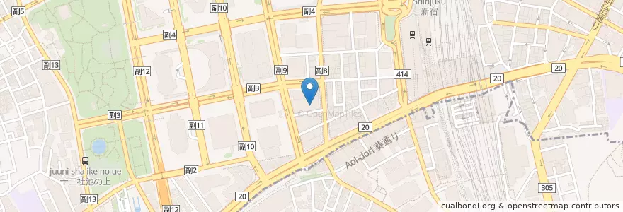 Mapa de ubicacion de 商工組合中央金庫新宿支店 en Japan, 東京都, 新宿区.