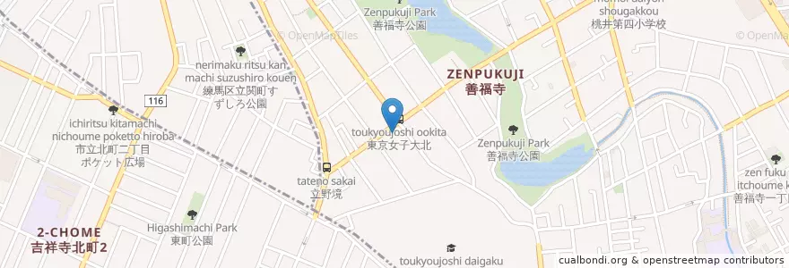 Mapa de ubicacion de 善福寺保育園 en Japonya, 東京都, 練馬区, 杉並区.