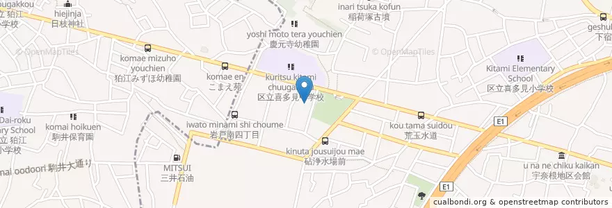 Mapa de ubicacion de 喜多見児童館 en اليابان, 東京都, 世田谷区.