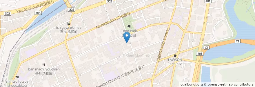 Mapa de ubicacion de 四番町保育園 en Япония, Токио, Тиёда.