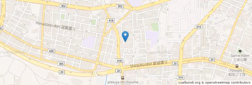 Mapa de ubicacion de 四谷保育園 en Giappone, Tokyo, Shinjuku.