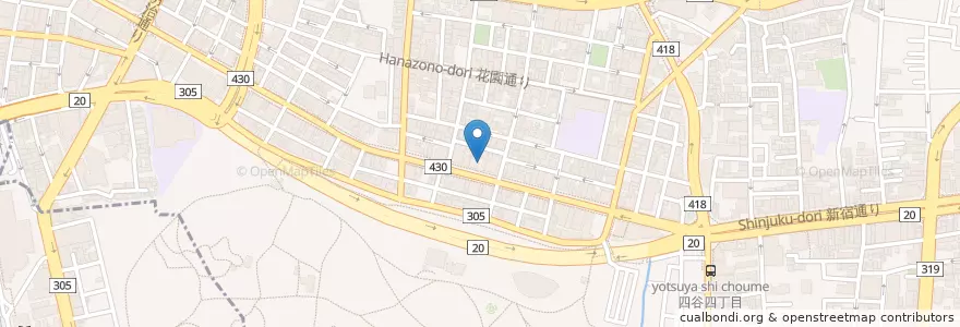 Mapa de ubicacion de 四谷消防署新宿御苑出張所 en اليابان, 東京都, 新宿区.