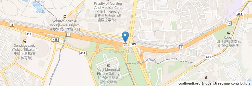 Mapa de ubicacion de 四谷警察署信濃町交番 en Japón, Tokio.