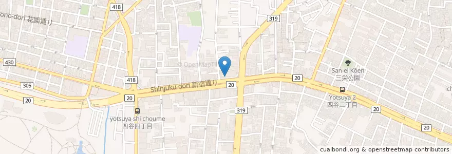 Mapa de ubicacion de 四谷警察署四谷三丁目交番 en Giappone, Tokyo, Shinjuku.