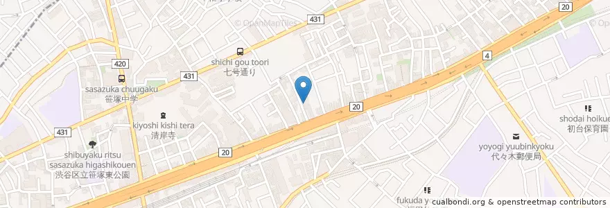Mapa de ubicacion de 回心堂病院 en Japan, Tokio, 渋谷区.