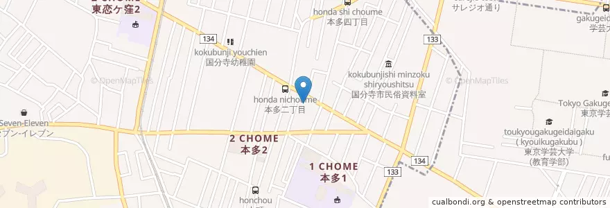 Mapa de ubicacion de 国分寺消防署 en Japonya, 東京都, 国分寺市.