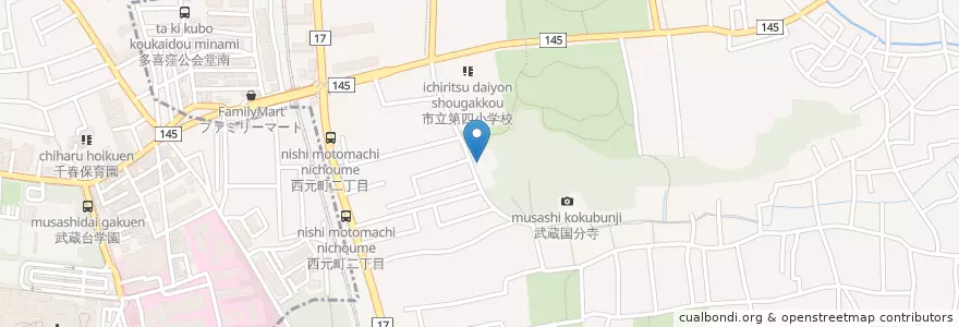 Mapa de ubicacion de 国分寺消防署西元出張所 en Япония, Токио, Кокубундзи, Футю.