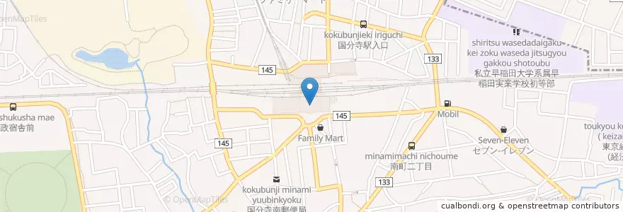Mapa de ubicacion de 国分寺Ｊキッズステーション en Japão, Tóquio, 国分寺市.