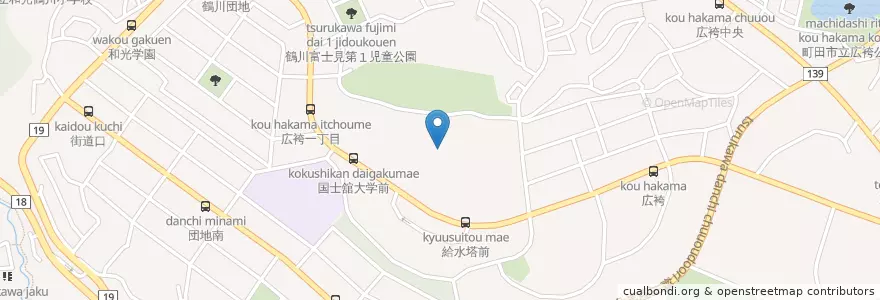 Mapa de ubicacion de 国士舘大学（政経学部） en Japão, Tóquio, 町田市.