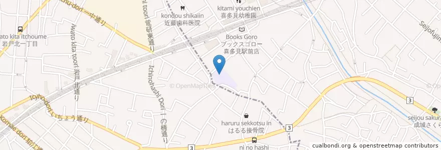 Mapa de ubicacion de 国本幼稚園 en 日本, 東京都, 狛江市.