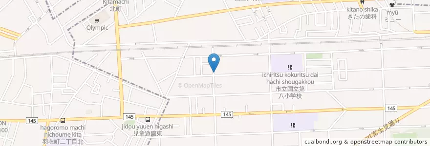 Mapa de ubicacion de 国立西郵便局 en Japan, Tokyo, Kunitachi.