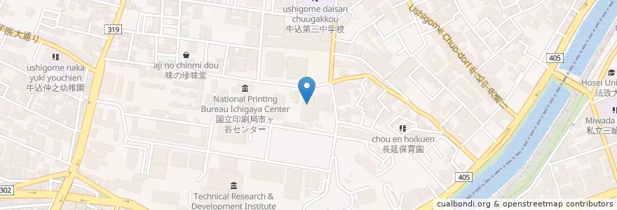 Mapa de ubicacion de 国際協力機構国際協力総合研修所 en Japón, Tokio, Shinjuku.
