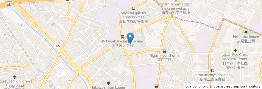 Mapa de ubicacion de 國学院大学（経済学部） en Japón, Tokio, Shibuya.