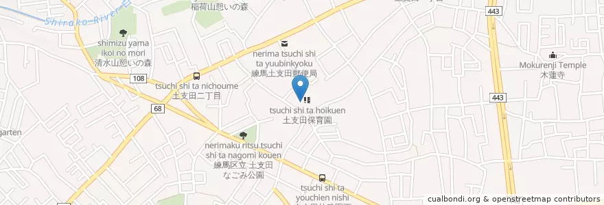 Mapa de ubicacion de 土支田児童館 en 일본, 도쿄도, 練馬区.