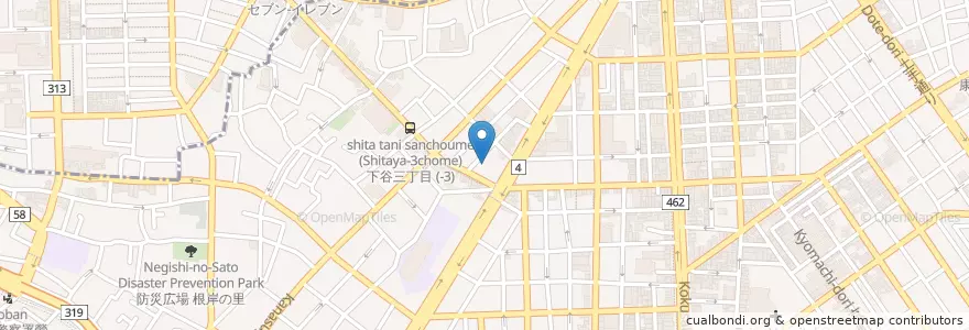 Mapa de ubicacion de 坂本保育園 en Giappone, Tokyo, 台東区.