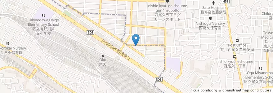 Mapa de ubicacion de 城北ひまわり幼稚園 en 일본, 도쿄도.
