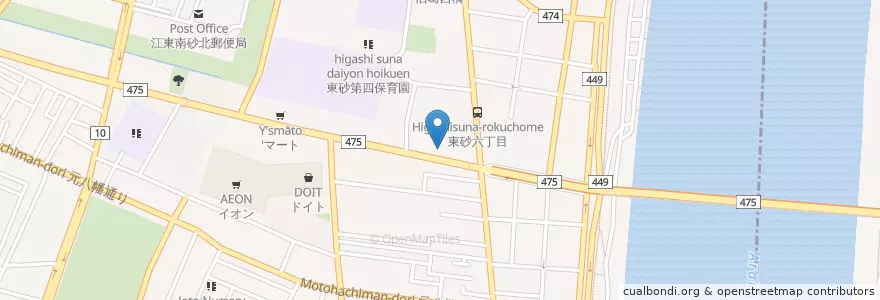 Mapa de ubicacion de 城東消防署東砂出張所 en Japonya, 東京都, 江東区.