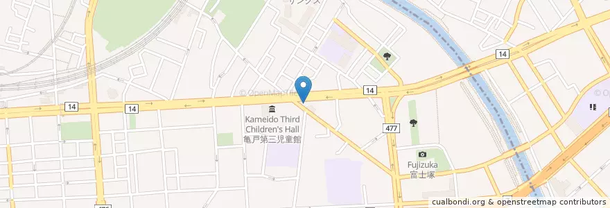 Mapa de ubicacion de 城東警察署 亀戸交番 en Japan, Tokio, 江東区, 江戸川区.